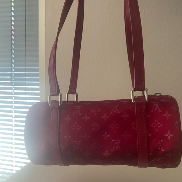 Louis Vuitton Red Satin Mono Papillon Bag - Picture 9 of 14